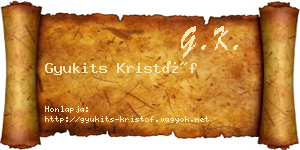 Gyukits Kristóf névjegykártya